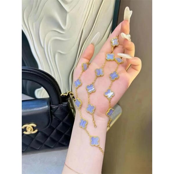 ブレスレット VCA ヴァン ヴァン クリーフ＆アーペル コピー ブルー シェル調 ゴールド 爽やか フェミニン