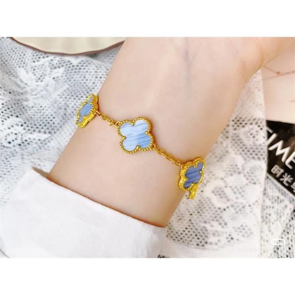 ブレスレット VCA ヴァン ヴァン クリーフ＆アーペル コピー ブルー シェル調 ゴールド 爽やか フェミニン