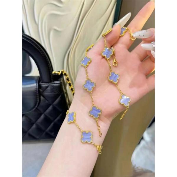 ブレスレット VCA ヴァン ヴァン クリーフ＆アーペル コピー ブルー シェル調 ゴールド 爽やか フェミニン