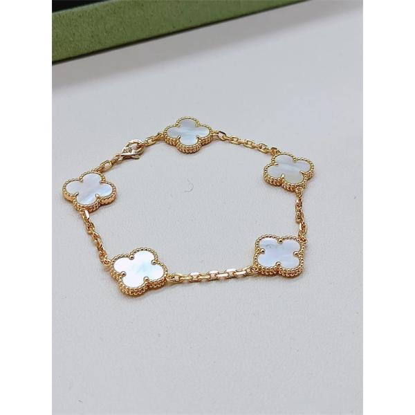 ブレスレット ホワイト シェル調 ゴールド 定番 クラシカル VCA ヴァン ヴァン クリーフ＆アーペル スーパーコピー