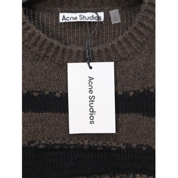 ニット セーター ブラウン 配色デザイン ラフ感 売れ筋 ACNE STUDIO アクネ ストゥディオズ コピー