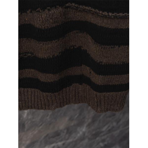 ニット セーター ブラウン 配色デザイン ラフ感 売れ筋 ACNE STUDIO アクネ ストゥディオズ コピー