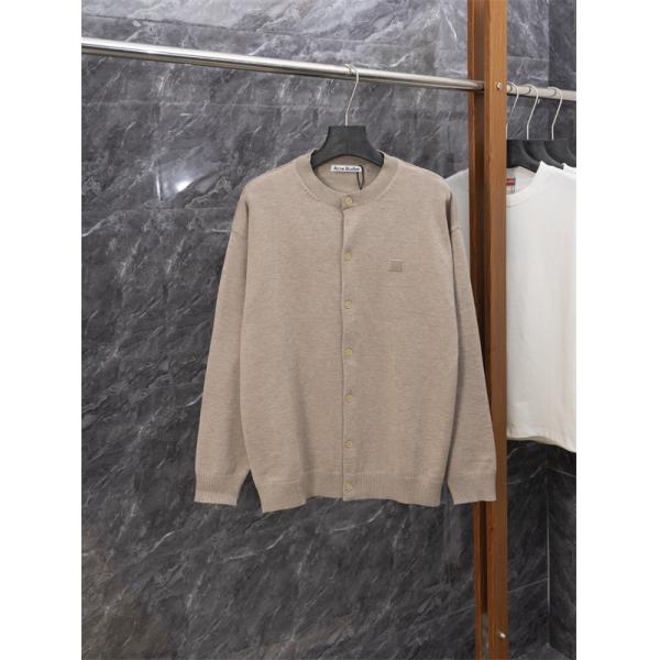 ACNE STUDIO アクネ ストゥディオズ 偽物 ミニマル カーディガン ブラック ノーカラー すっきり設計 在庫僅少