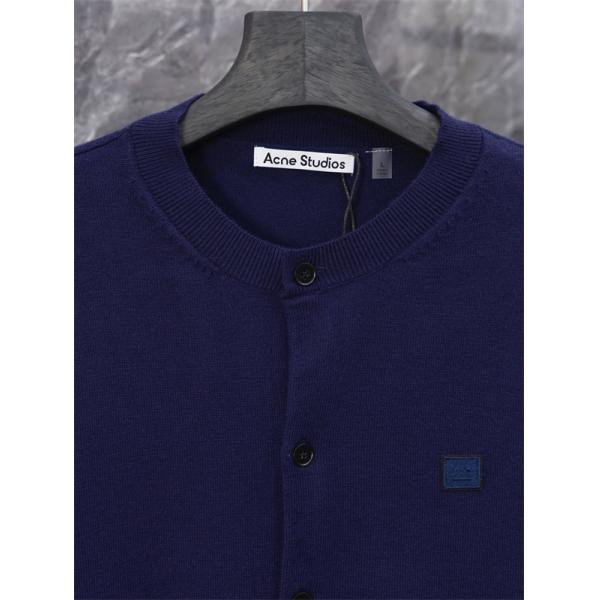 ACNE STUDIO アクネ ストゥディオズ 偽物 ミニマル カーディガン ブラック ノーカラー すっきり設計 在庫僅少
