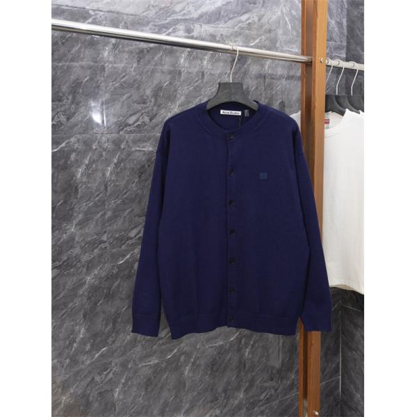 ACNE STUDIO アクネ ストゥディオズ 偽物 ミニマル カーディガン ブラック ノーカラー すっきり設計 在庫僅少