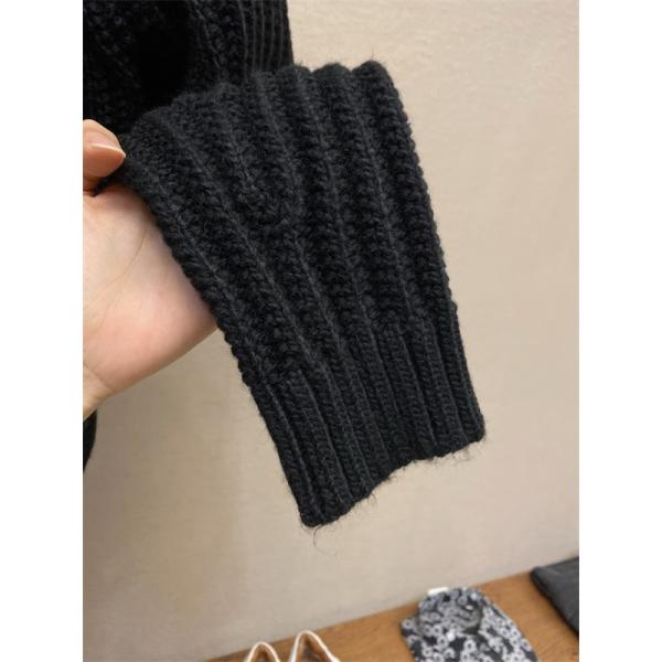 ACNE STUDIO アクネ ストゥディオズ スーパーコピー バックロゴ ニット ブラック 2025秋冬 存在感 希少