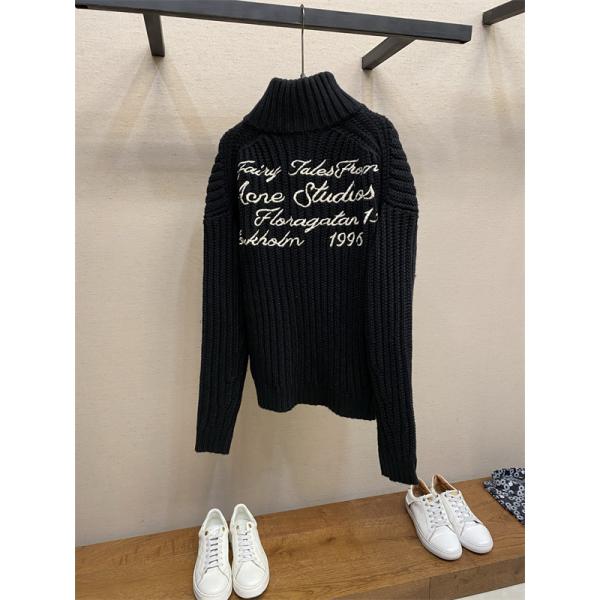 ACNE STUDIO アクネ ストゥディオズ スーパーコピー バックロゴ ニット ブラック 2025秋冬 存在感 希少