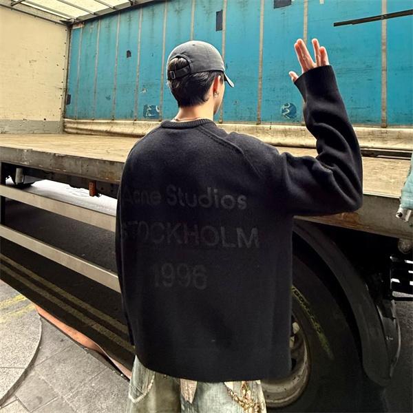 ACNE STUDIOS アクネ ストゥディオズ コピー 売れ筋 グレー ロゴ ハーフネック スウェット 上質