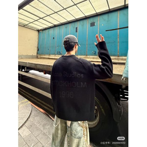 ACNE STUDIOS アクネ ストゥディオズ コピー 売れ筋 グレー ロゴ ハーフネック スウェット 上質