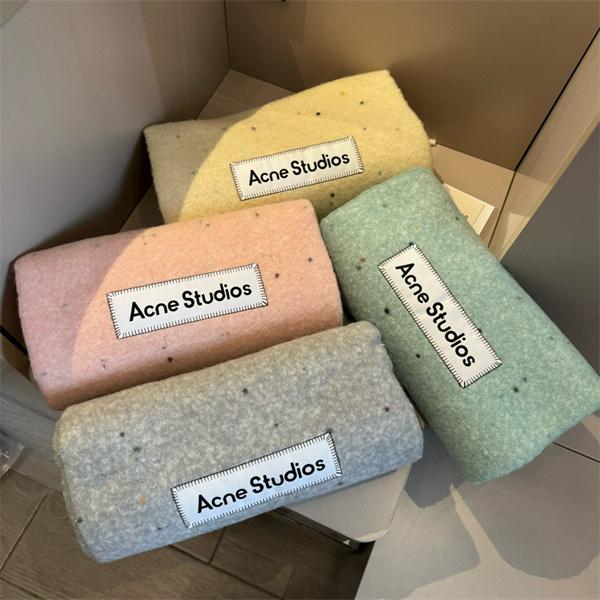 ACNE STUDIOS アクネ ストゥディオズ コピー 秋冬 保温 ライトグレー ロゴ マフラー 高級感