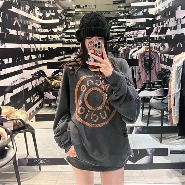 渋色 チャコール ロゴ スウェット ヴィンテージ風 ACNE STUDIOS アクネ ストゥディオズ コピー 