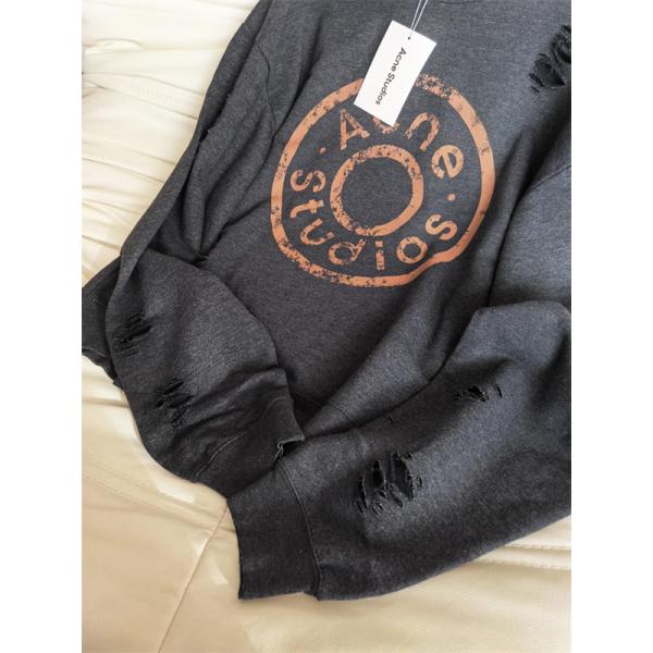  渋色 チャコール ロゴ スウェット ヴィンテージ風 ACNE STUDIOS アクネ ストゥディオズ コピー 