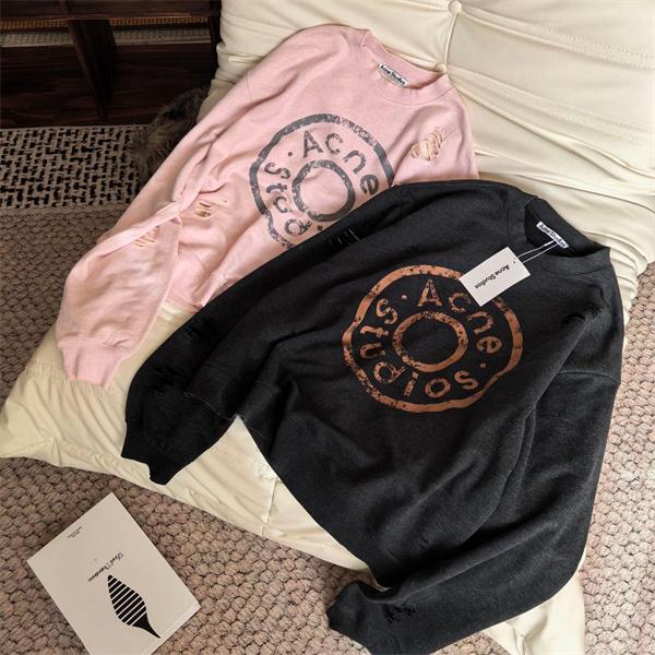 渋色 チャコール ロゴ スウェット ヴィンテージ風 ACNE STUDIOS アクネ ストゥディオズ コピー 