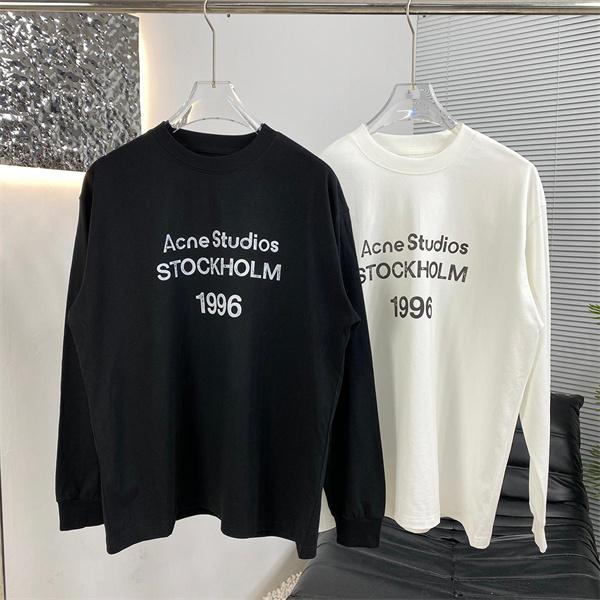  秋冬 高評価 ホワイト プリント ロングTシャツ ACNE STUDIOS アクネ ストゥディオズ コピー