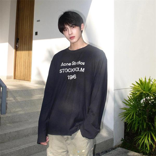 秋冬 厳選 マルチカラー ロゴ ACNE STUDIOS アクネ ストゥディオズ コピー ロングTシャツ 実用的