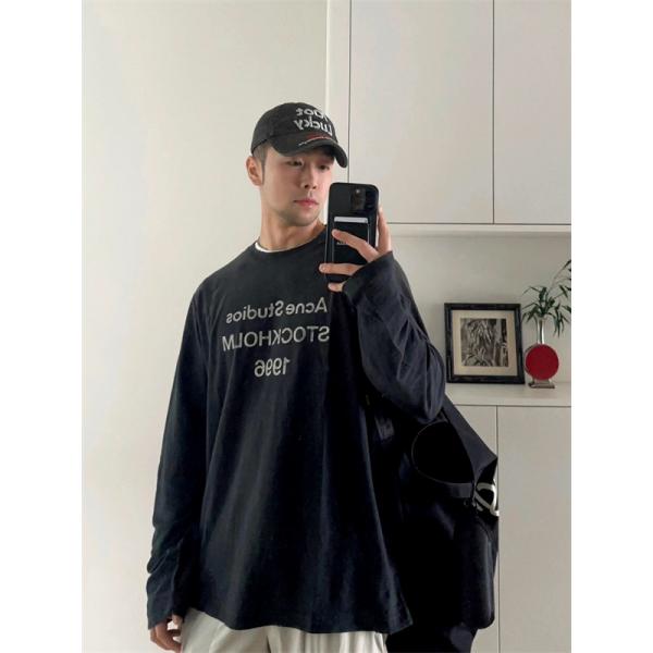 秋冬 厳選 マルチカラー ロゴ ACNE STUDIOS アクネ ストゥディオズ コピー ロングTシャツ 実用的