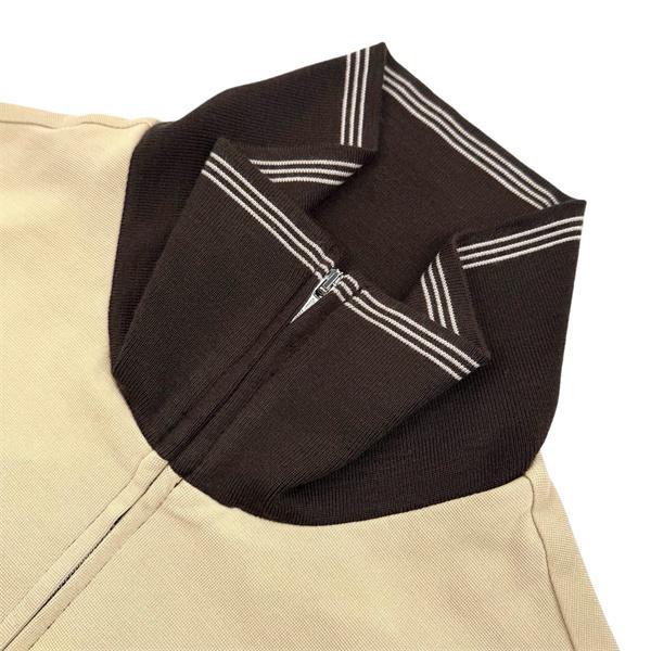 MIUMIU ミュウミュウ コピー 秋冬 防風 ブラウン バイカラー ジップジャケット 品格