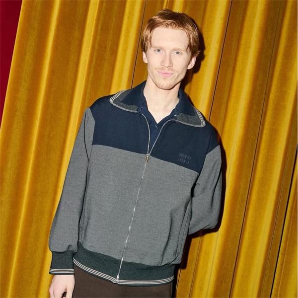 渋み チャコール 切替 ジップブルゾン 大人向け MIUMIU ミュウミュウ コピー