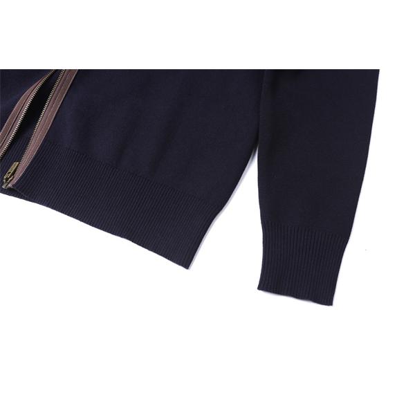  秋冬 奥行き ネイビー ニット MIUMIU ミュウミュウ コピー ジップジャケット 端正