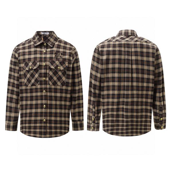  MIUMIU ミュウミュウ コピー 重ね着向き ブラウン チェック シャツ クラシック