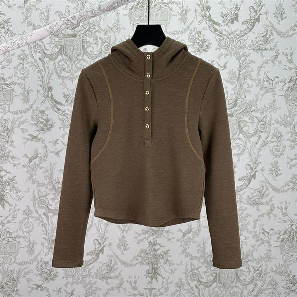 MIUMIU ミュウミュウ コピー 秋冬 しっとり ブラウン フーディー トップス 入手困難