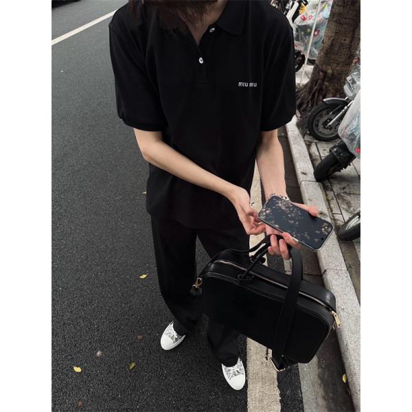 秋冬 端正 ブラック スラックス 洗練 トレンド MIUMIU ミュウミュウ コピー