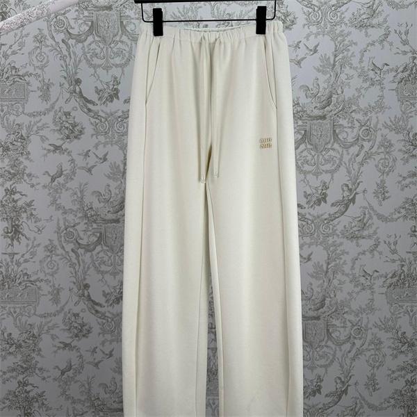 秋冬 伸びやか アイボリー MIUMIU ミュウミュウ コピー イージーパンツ 軽やか