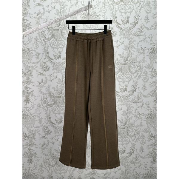 2025秋冬 ふんわり グレー ニットパンツ 着心地抜群 MIUMIU ミュウミュウ コピー