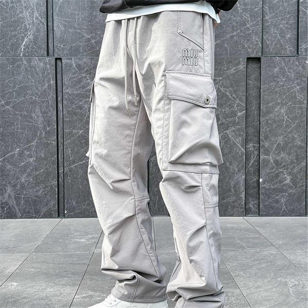 MIUMIU ミュウミュウ コピー 秋冬 タフ ライトグレー カーゴパンツ モード系