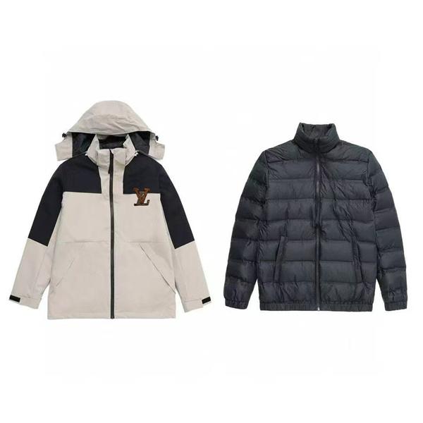 ミニマル中綿 LOUIS VUITTON ルイヴィトン コピー ジャケット ブラック ワンポイント 大人モード