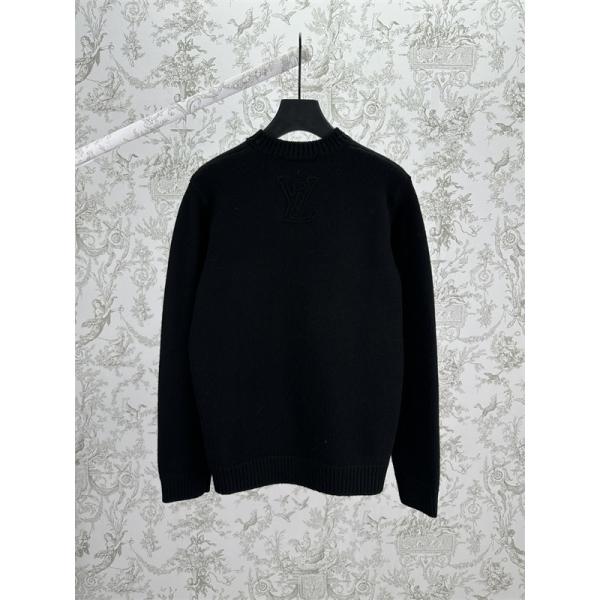 LOUIS VUITTON ルイヴィトン コピー 2025秋冬 エンボス ニットセーター ブラック 落ち着いた
