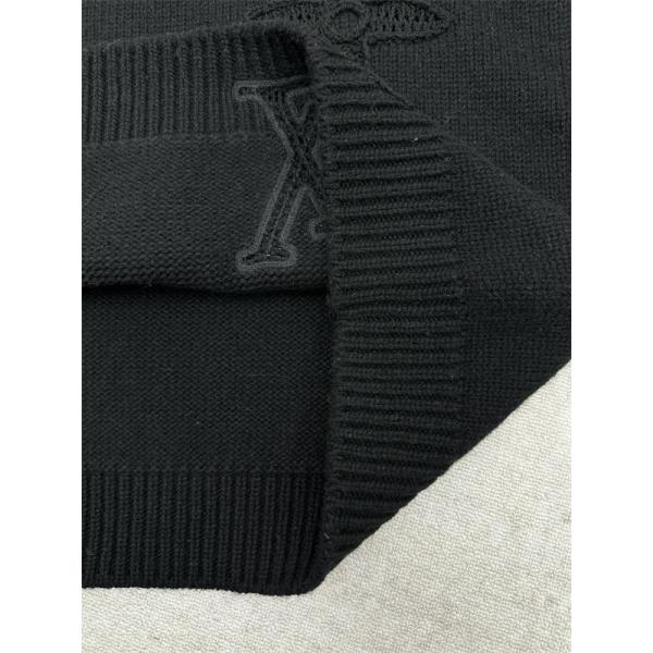 LOUIS VUITTON ルイヴィトン コピー 2025秋冬 エンボス ニットセーター ブラック 落ち着いた
