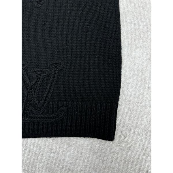 LOUIS VUITTON ルイヴィトン コピー 2025秋冬 エンボス ニットセーター ブラック 落ち着いた