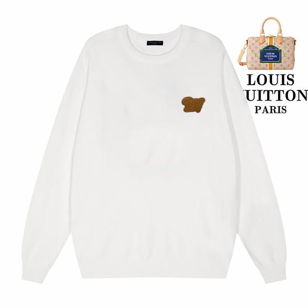 刺繍ロゴ ニット ブラック 定番デザイン モード系 LOUIS VUITTON ルイヴィトン 偽物