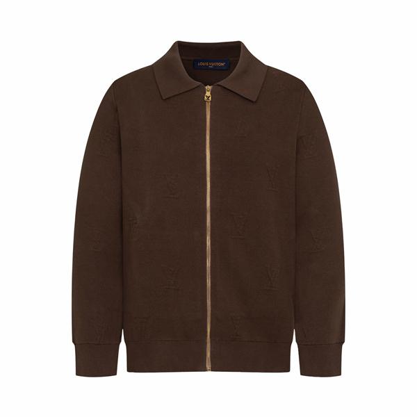 フルジップ ニット LOUIS VUITTON ルイヴィトン コピー ジャケット ブラウン きれいめ