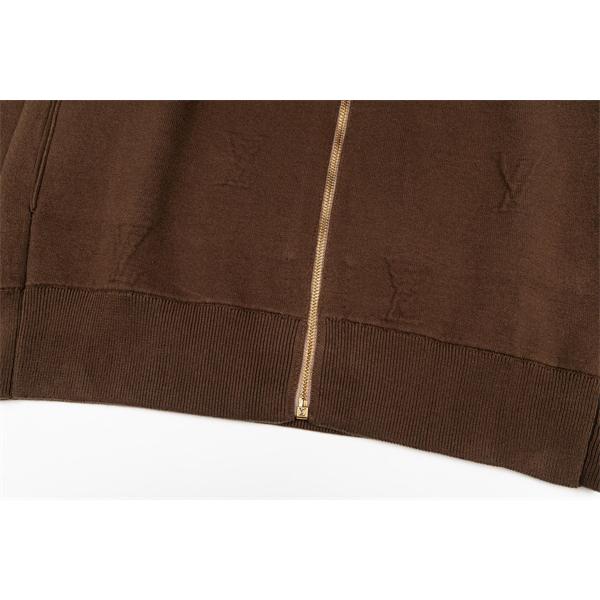 フルジップ ニット LOUIS VUITTON ルイヴィトン コピー ジャケット ブラウン きれいめ