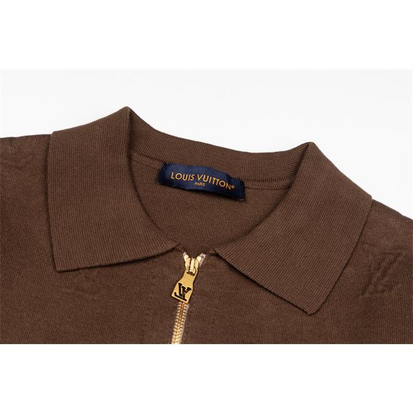 フルジップ ニット LOUIS VUITTON ルイヴィトン コピー ジャケット ブラウン きれいめ