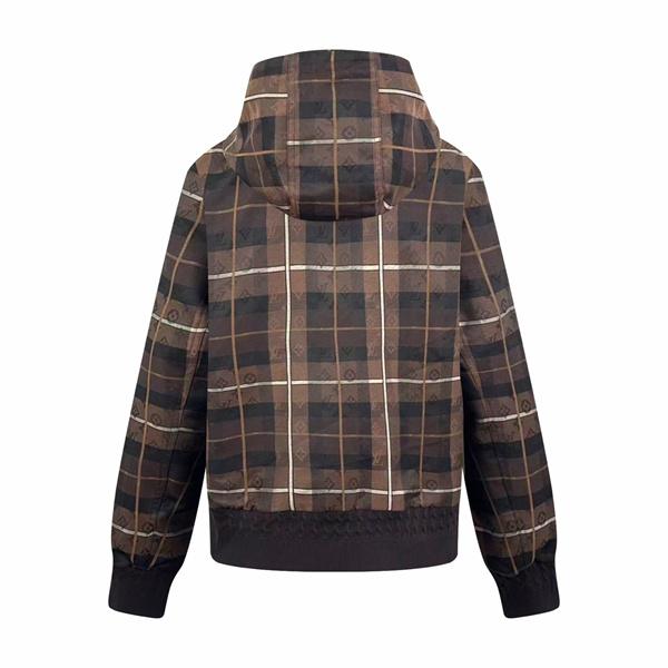 チェック柄 期間限定 ブラウン ジップアップ LOUIS VUITTON ルイヴィトン 偽物 ジャケット