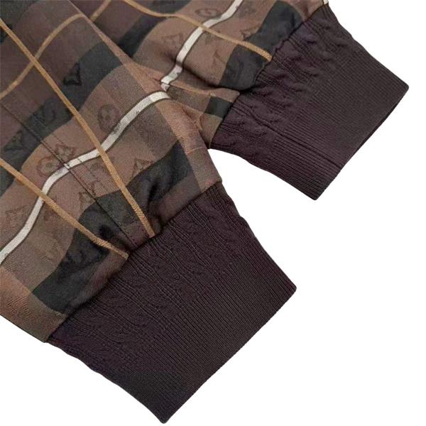 チェック柄 期間限定 ブラウン ジップアップ LOUIS VUITTON ルイヴィトン 偽物 ジャケット