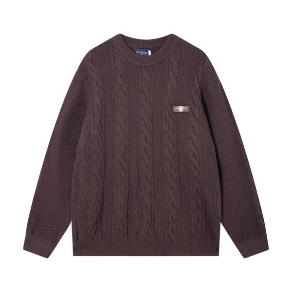 ケーブル編み LOUIS VUITTON ルイヴィトン コピー ニット ブラウン クルーネック 秋冬