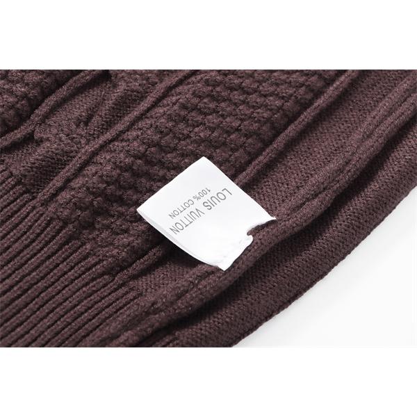 ケーブル編み LOUIS VUITTON ルイヴィトン コピー ニット ブラウン クルーネック 秋冬