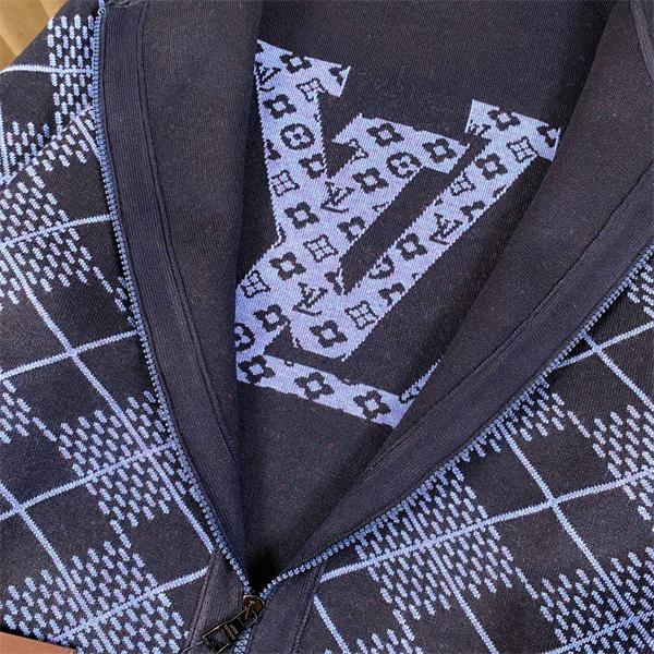 2025秋冬 ニット LOUIS VUITTON ルイヴィトン コピー ジャケット ネイビー ジップタイプ