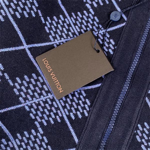 2025秋冬 ニット LOUIS VUITTON ルイヴィトン コピー ジャケット ネイビー ジップタイプ