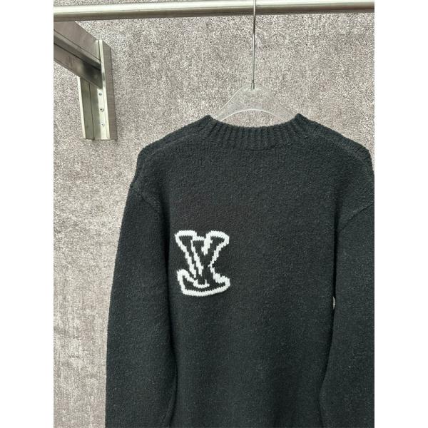 ロゴニット ブラック クルーネック メンズ お洒落 LOUIS VUITTON ルイヴィトン 偽物