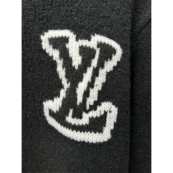 ロゴニット ブラック クルーネック メンズ お洒落 LOUIS VUITTON ルイヴィトン 偽物