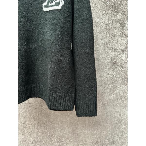 ロゴニット ブラック クルーネック メンズ お洒落 LOUIS VUITTON ルイヴィトン 偽物