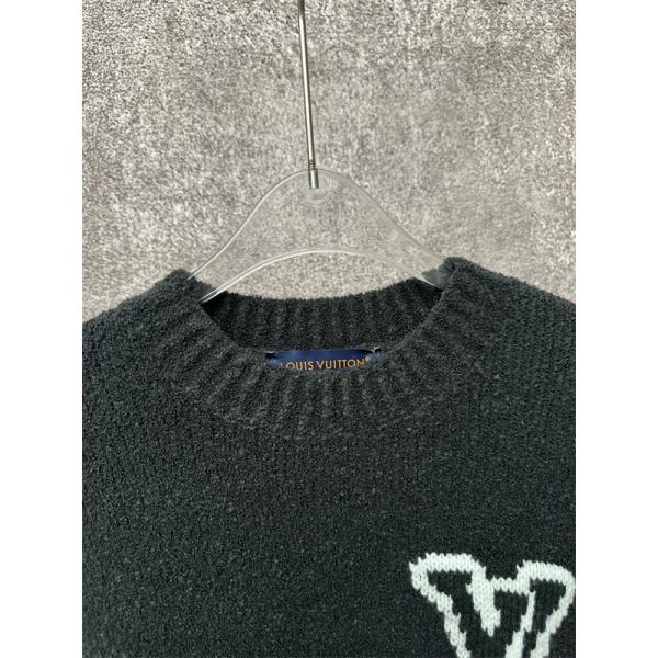 ロゴニット ブラック クルーネック メンズ お洒落 LOUIS VUITTON ルイヴィトン 偽物