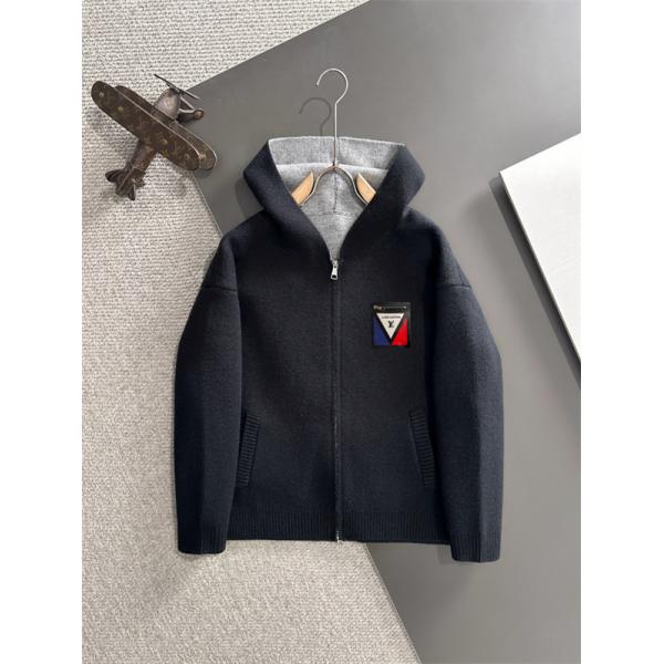 フード付き LOUIS VUITTON ルイヴィトン スーパーコピー ニットパーカー グレー 当店イチオシ