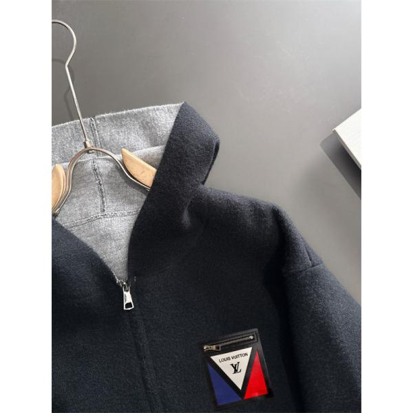 フード付き LOUIS VUITTON ルイヴィトン スーパーコピー ニットパーカー グレー 当店イチオシ