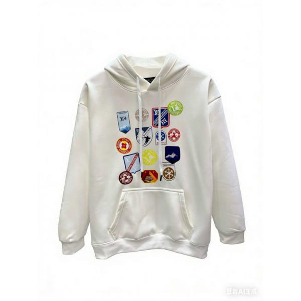 プリント パーカー ブラック 2025秋冬必須アイテム LOUIS VUITTON ルイヴィトン コピー